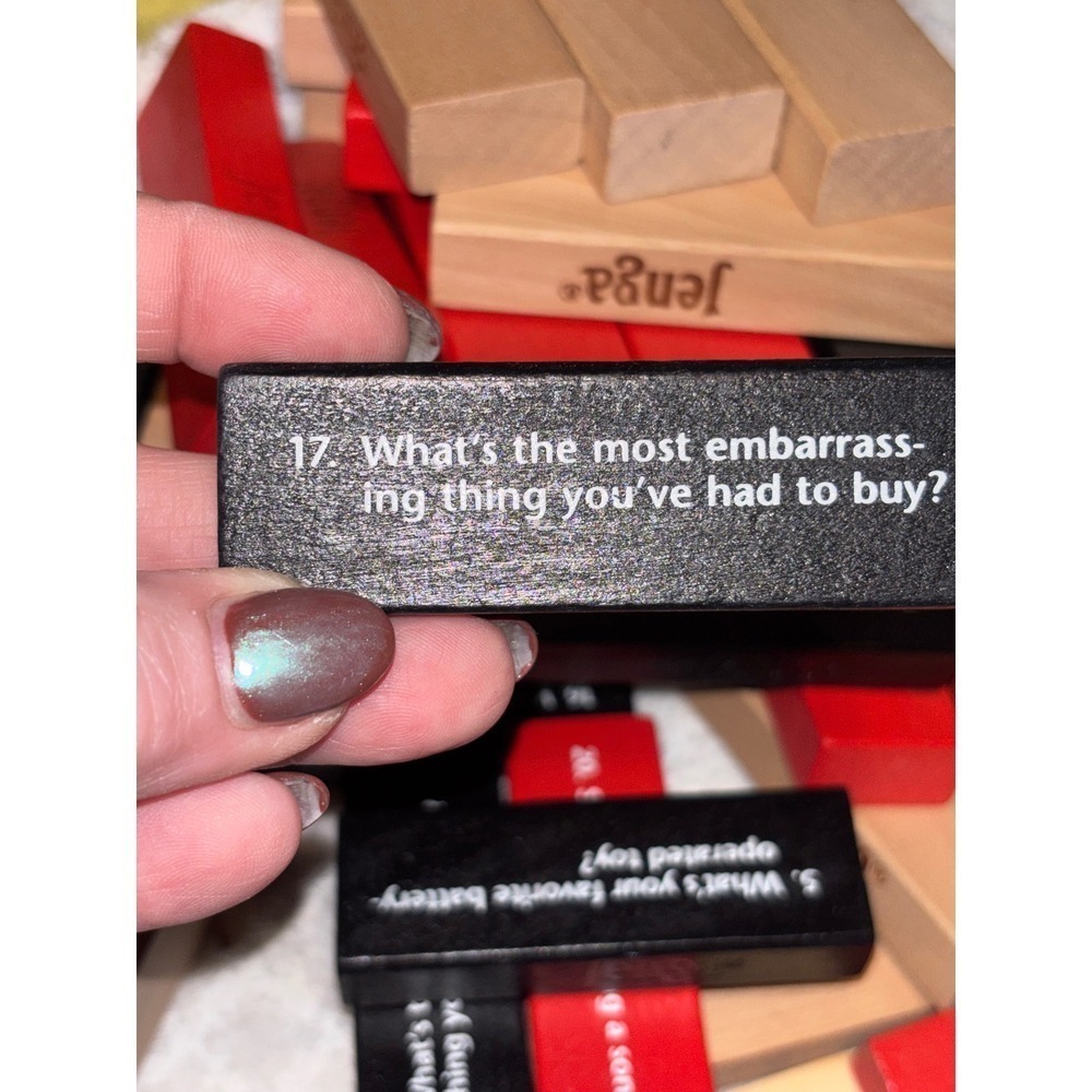 Jenga Truth or Dare Card Game Red Black Wood Blocks Party Game